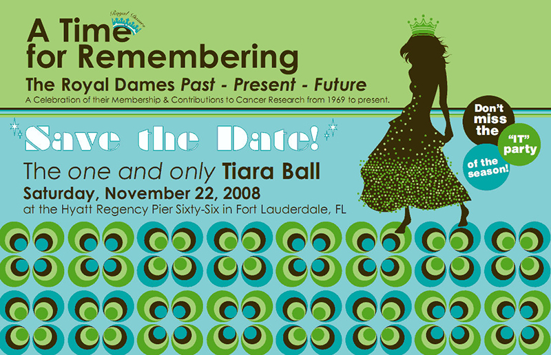 A Time for Remembering Tiara Ball Save the Date card